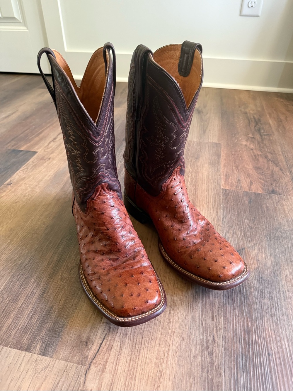 Tecovas “The Emmitt” Pecan Ostrich Cowboy Boots - Mens
